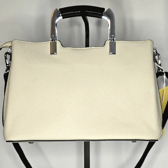 Max & Enjoy Cream Pebbled Tote Satchel | Top Handle | Adjustable Strap | NWT - Picture 4 of 9
